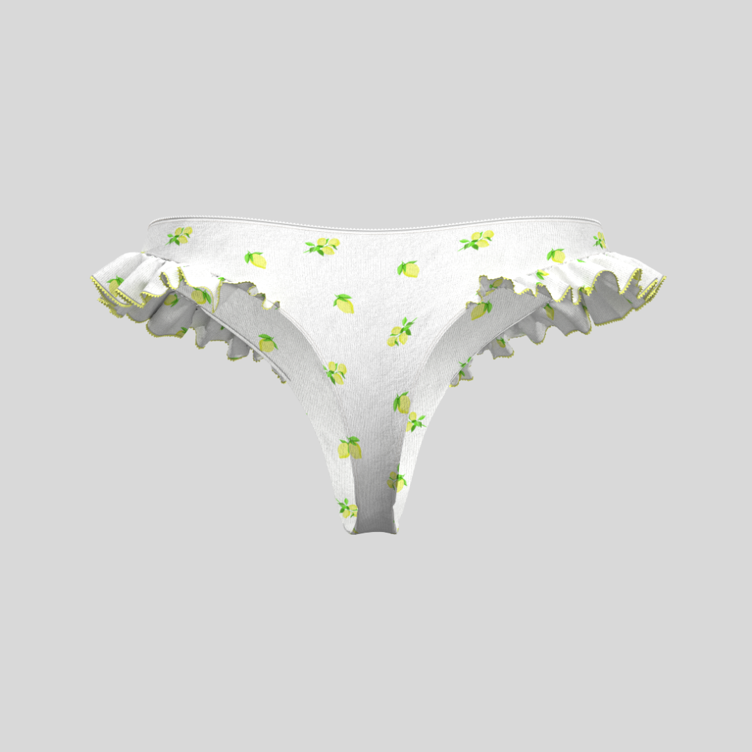 Lemon Ditsy Ruffle Thong