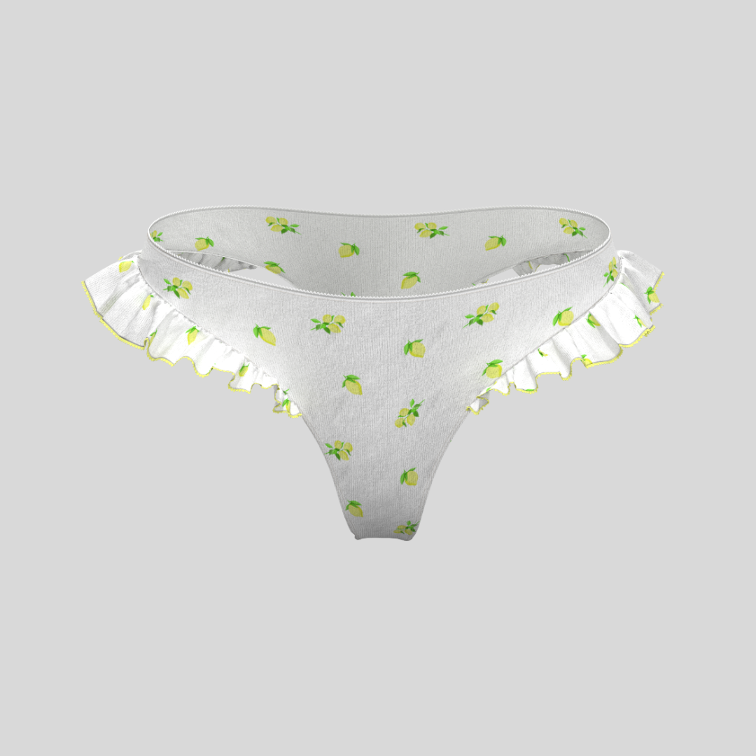 Lemon Ditsy Ruffle Thong