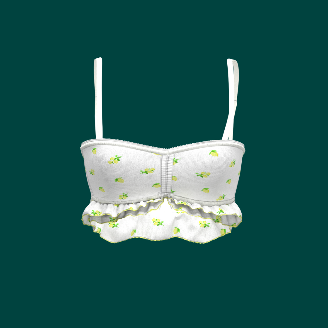Lemon Ditsy Ruffle Bralette