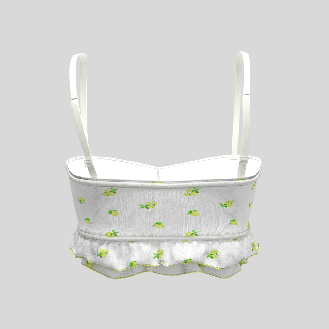 Lemon Ditsy Ruffle Bralette