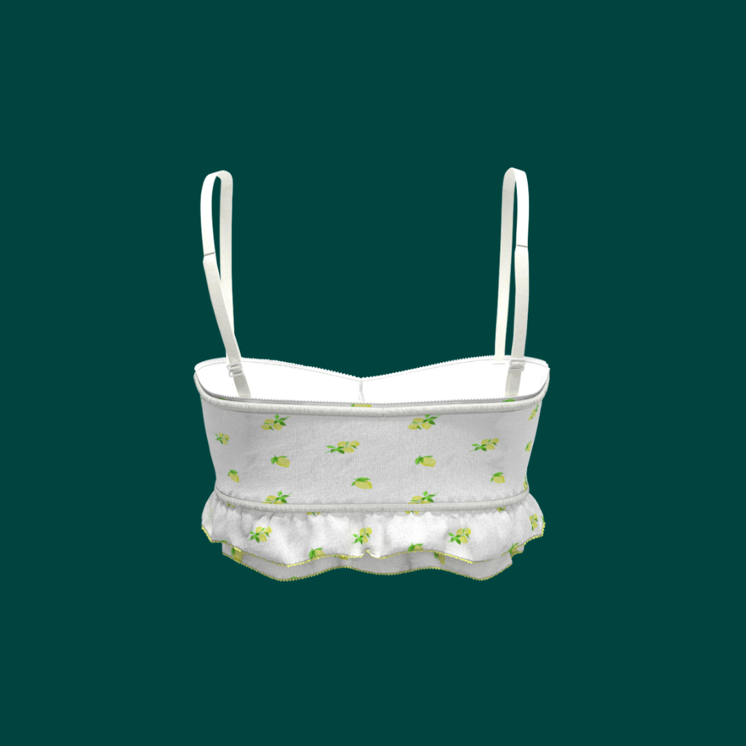 Lemon Ditsy Ruffle Bralette