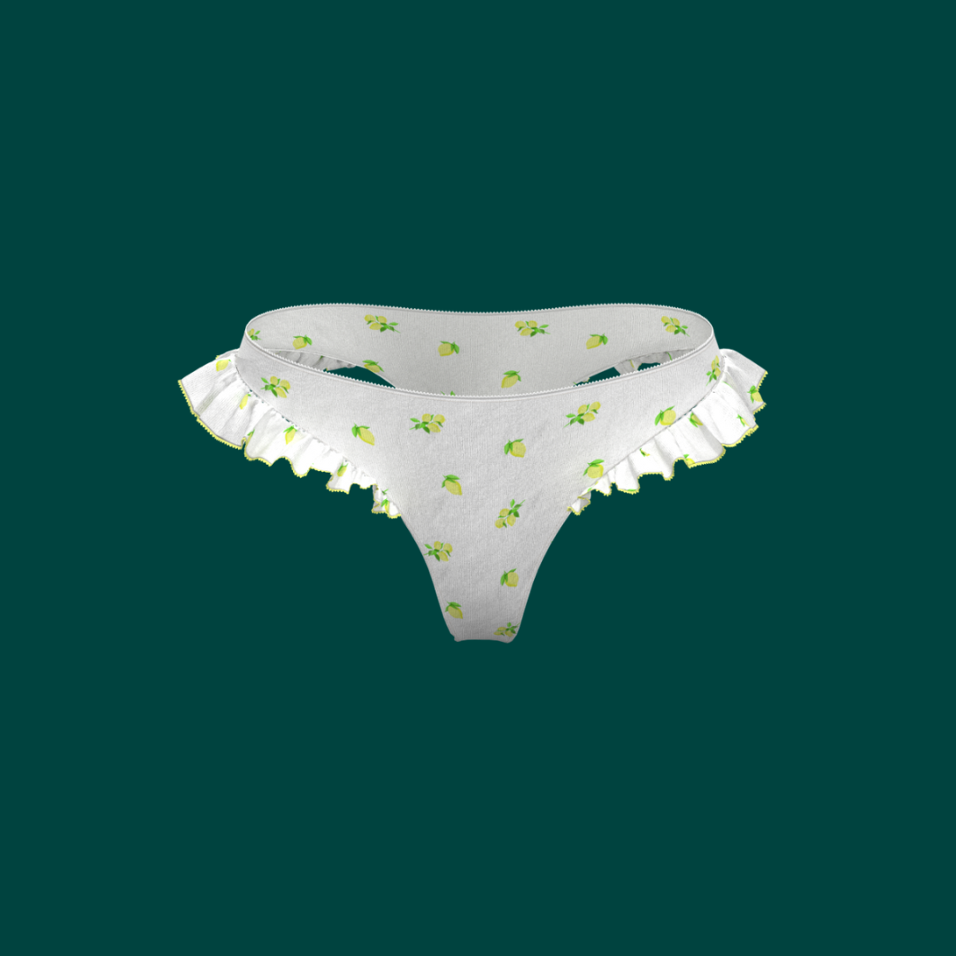 Lemon Ditsy Ruffle Thong
