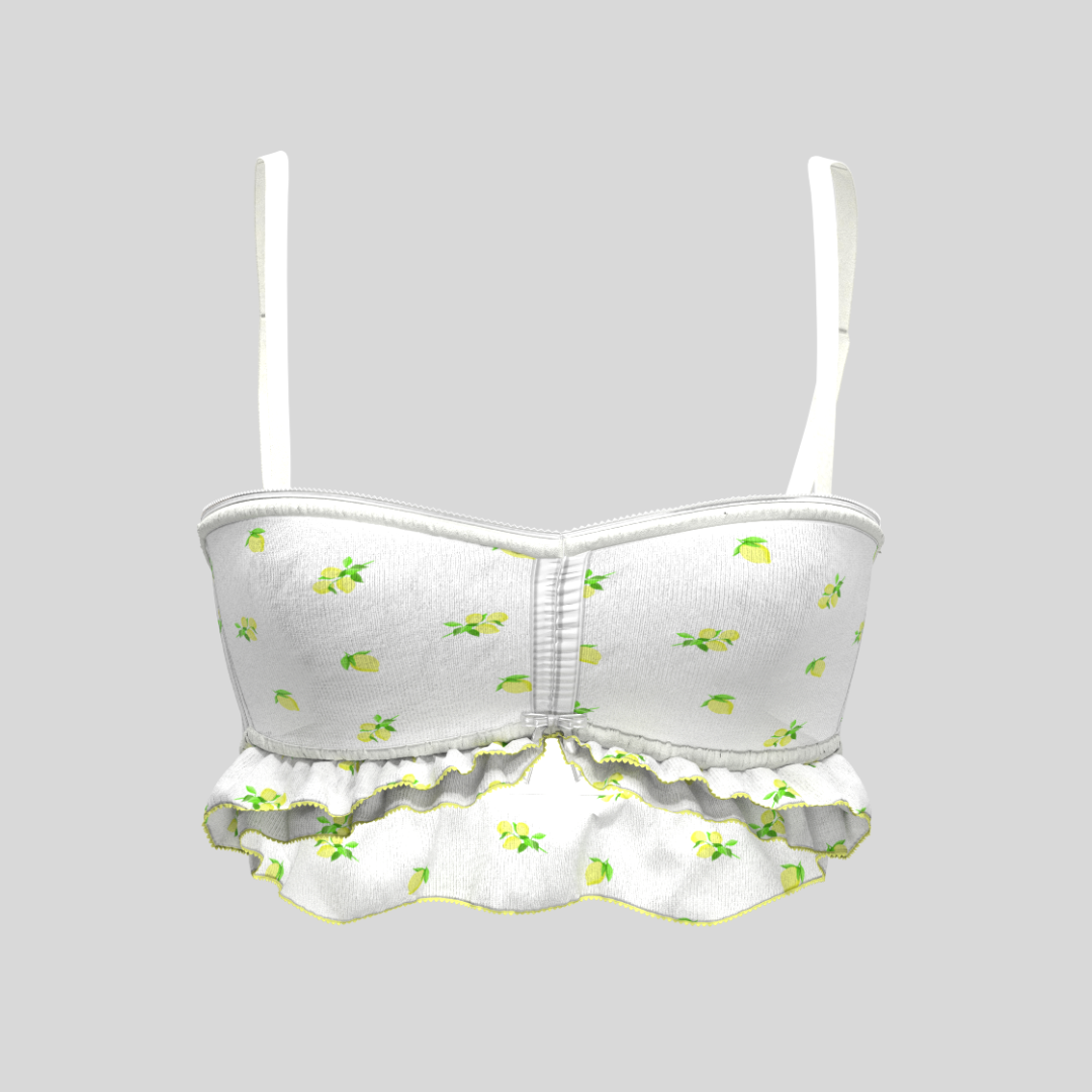 Lemon Ditsy Ruffle Bralette