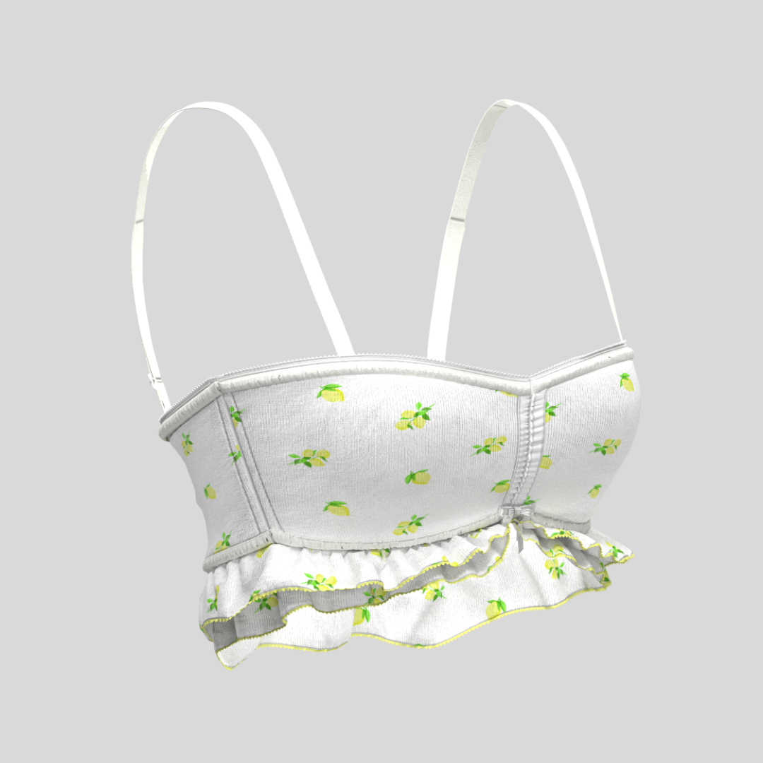 Lemon Ditsy Ruffle Bralette