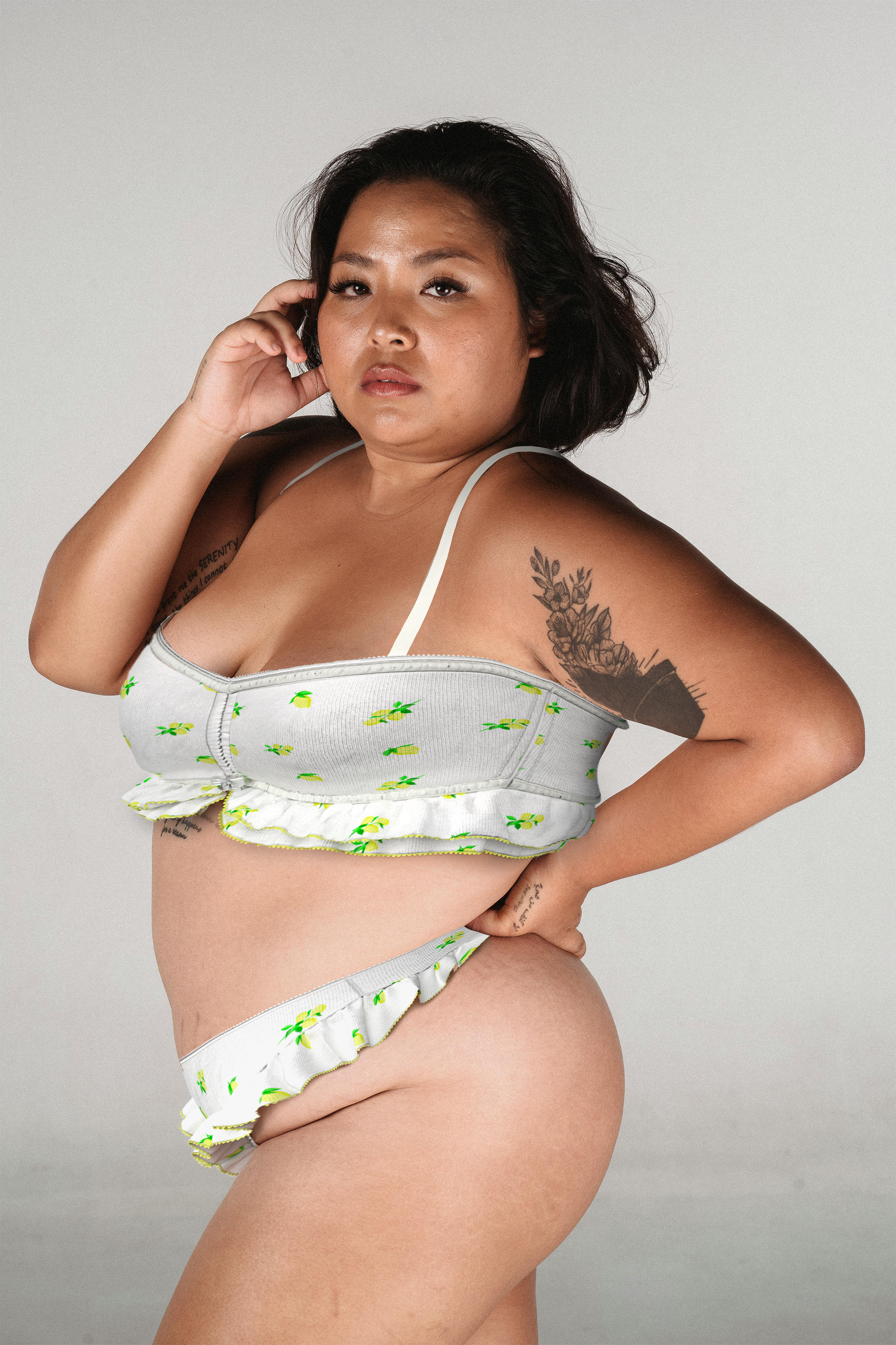 Lemon Ditsy Ruffle Thong