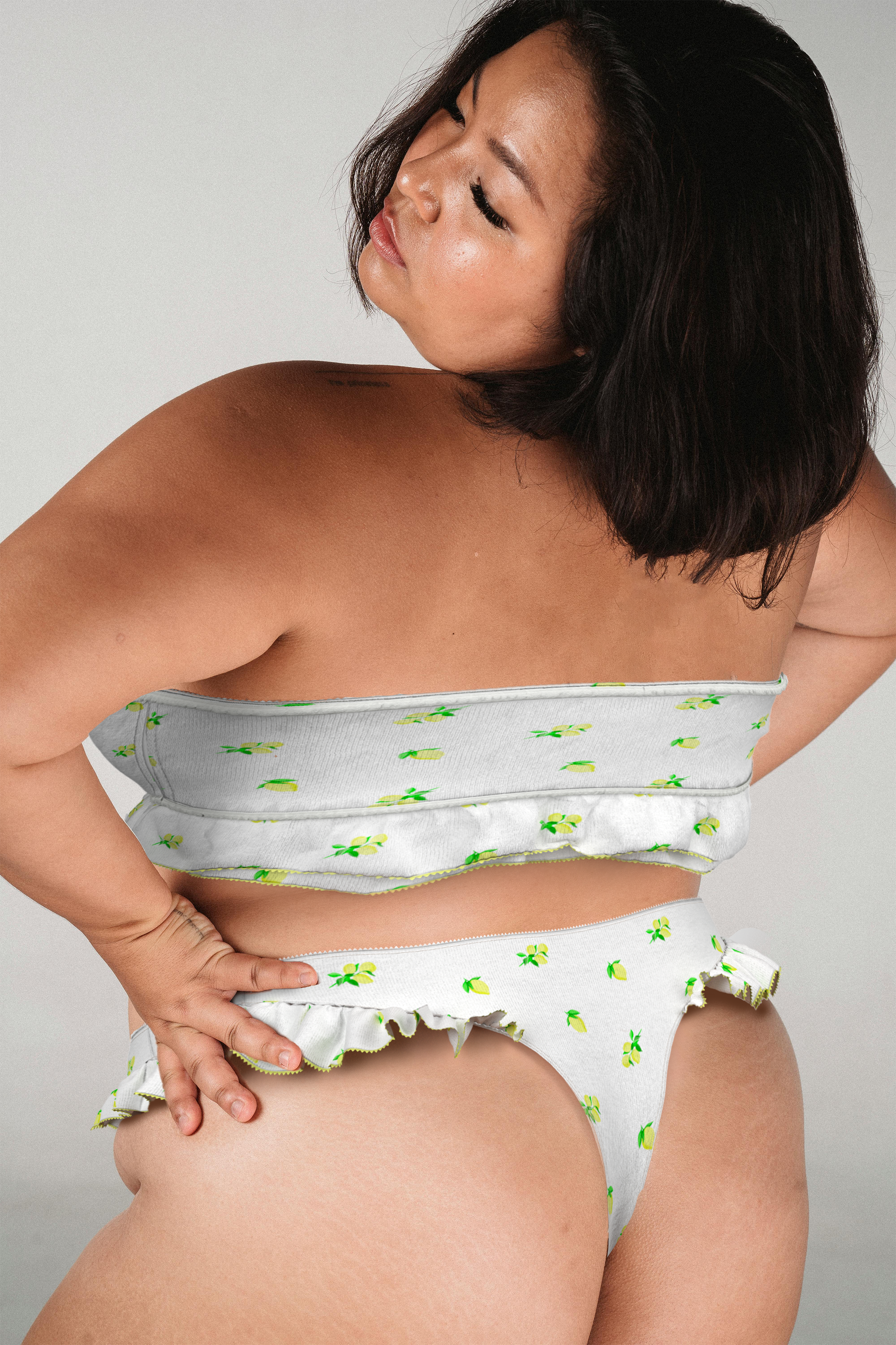 Lemon Ditsy Ruffle Thong